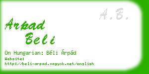 arpad beli business card